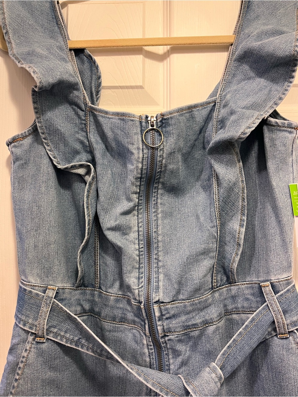 Tinseltown Light Blue Denim Jumpsuit Top - Picture 3 of 4